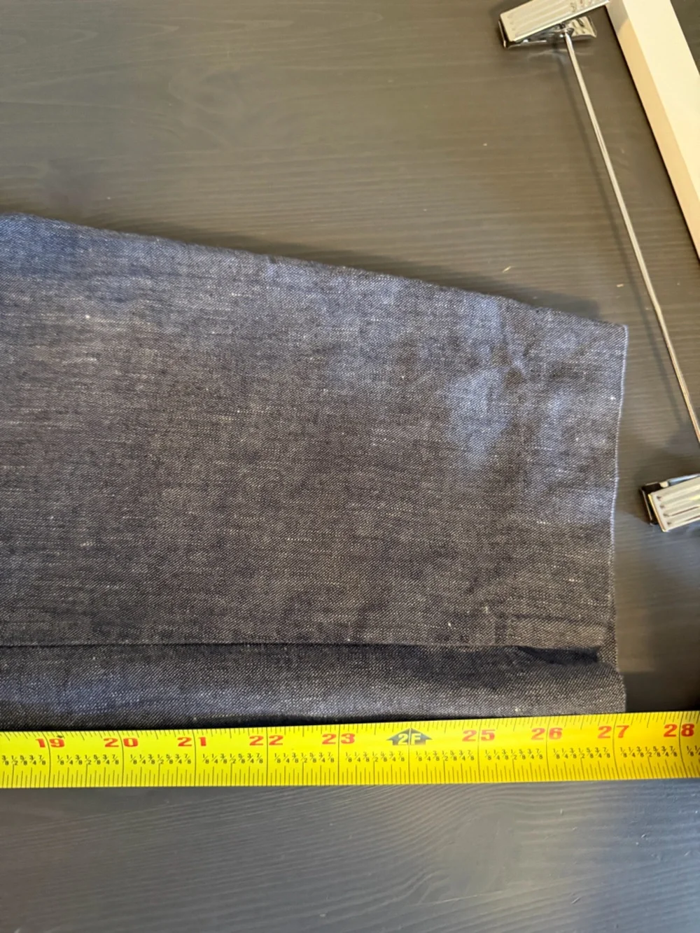 Ann Taylor Linen Chambray Tie-Waist Cropped Straight-Leg Pants - Picture 8 of 8
